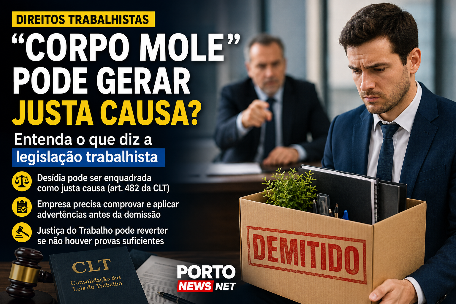 “Corpo mole” pode gerar justa causa? Entenda o que diz a legislação trabalhista