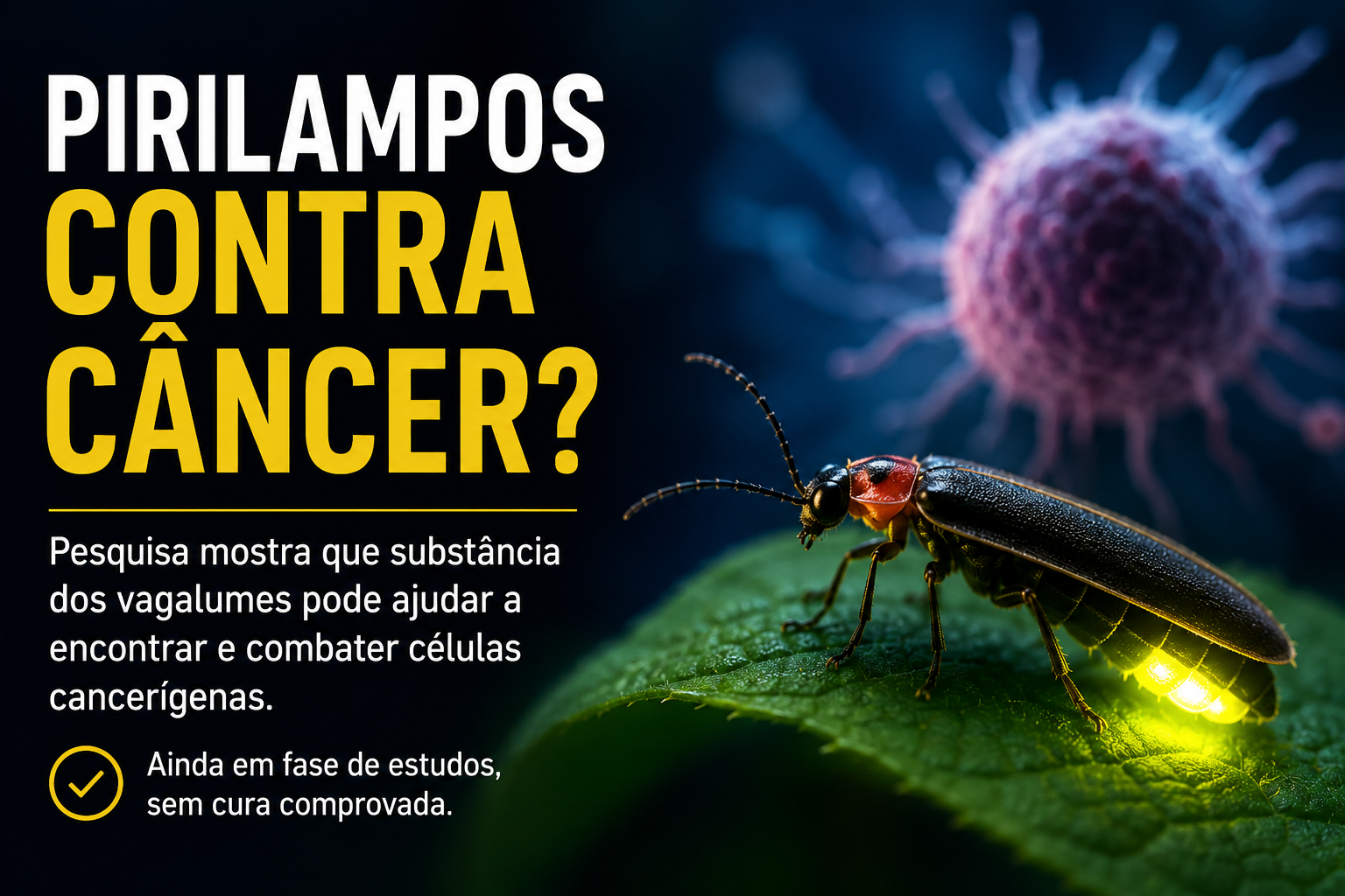 Pesquisa com pirilampos reacende esperança no combate ao câncer, mas especialistas pedem cautela