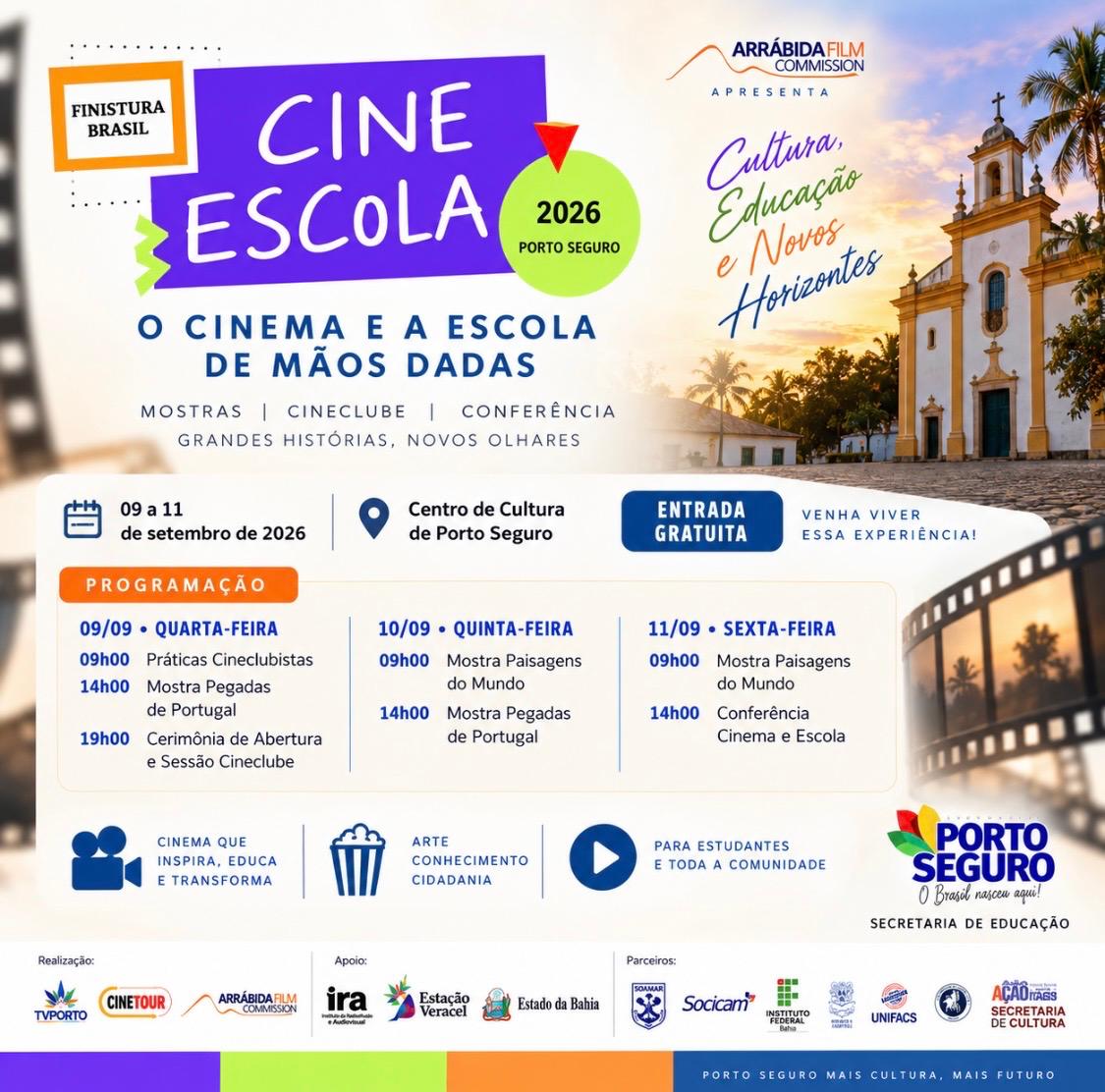 Cine Escola aproxima estudantes de Porto Seguro do universo do cinema