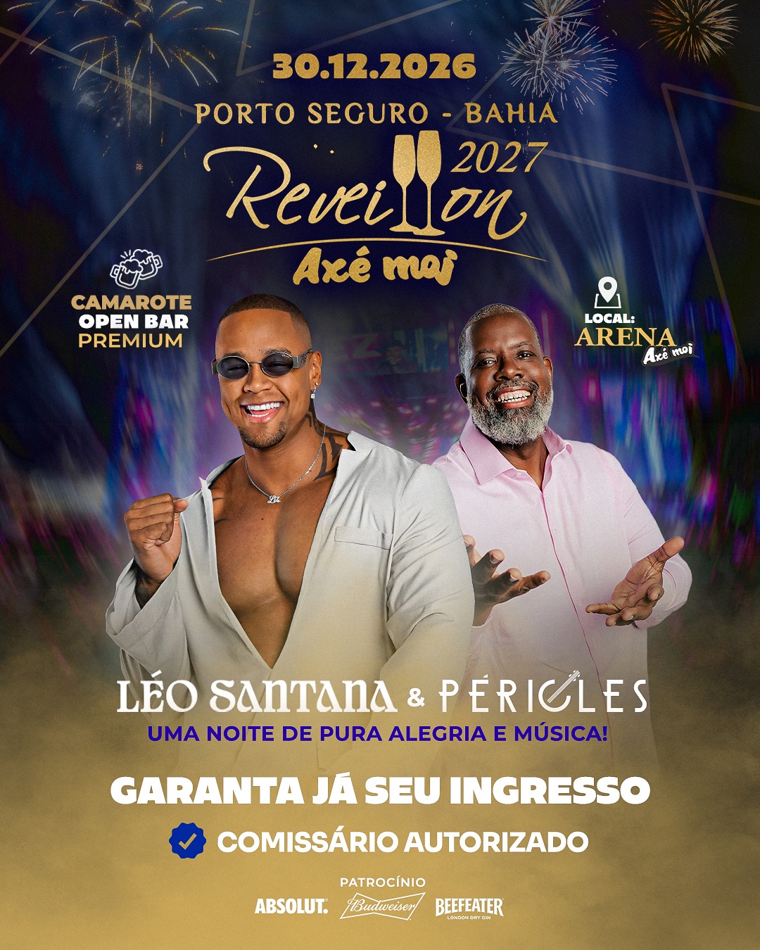 Réveillon Axé Moi 2027: Péricles e Léo Santana numa noite única
