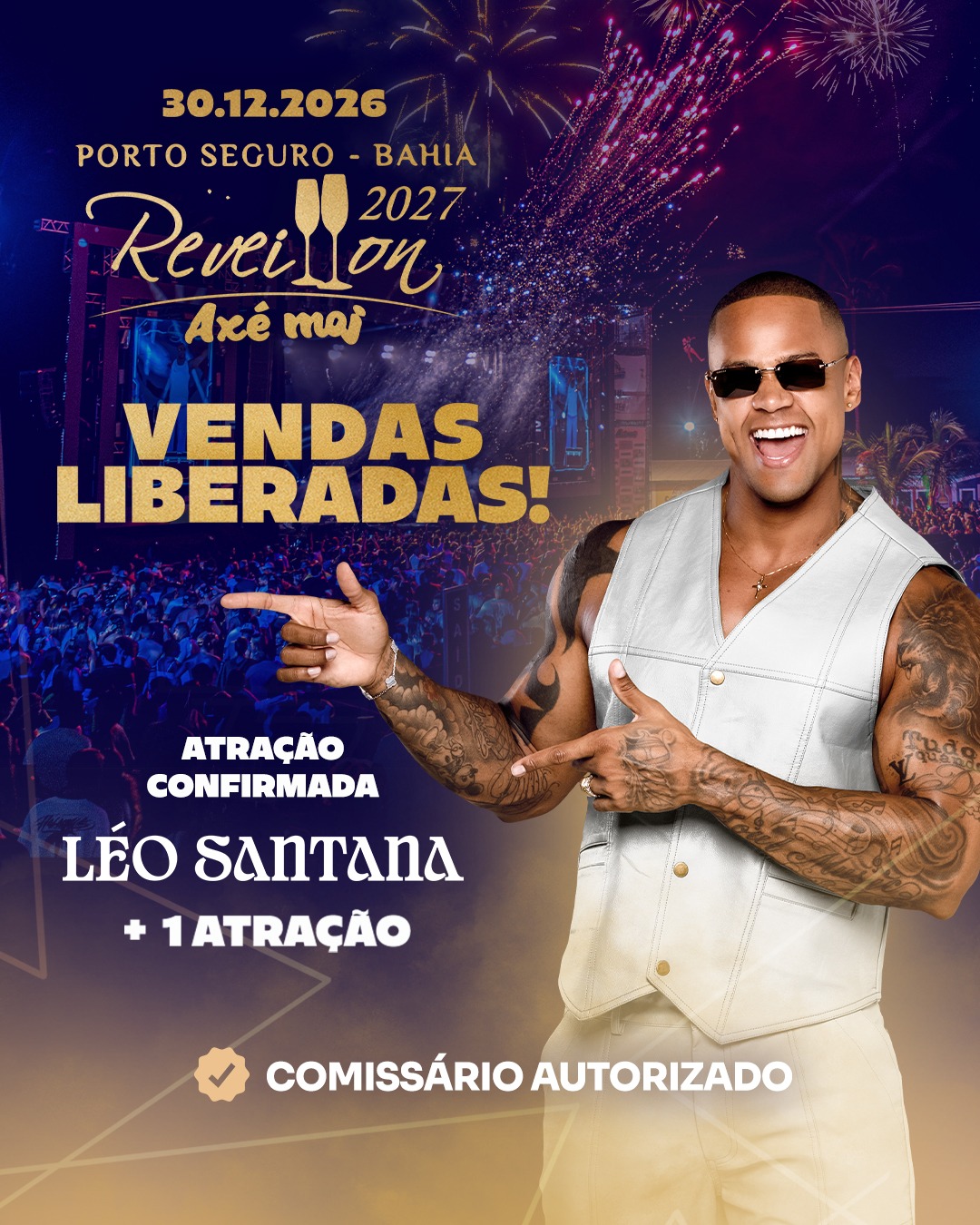 Arena Axé Moi em pré-lançamento do Réveillon 2027 e cantor Léo Santana está confirmado!