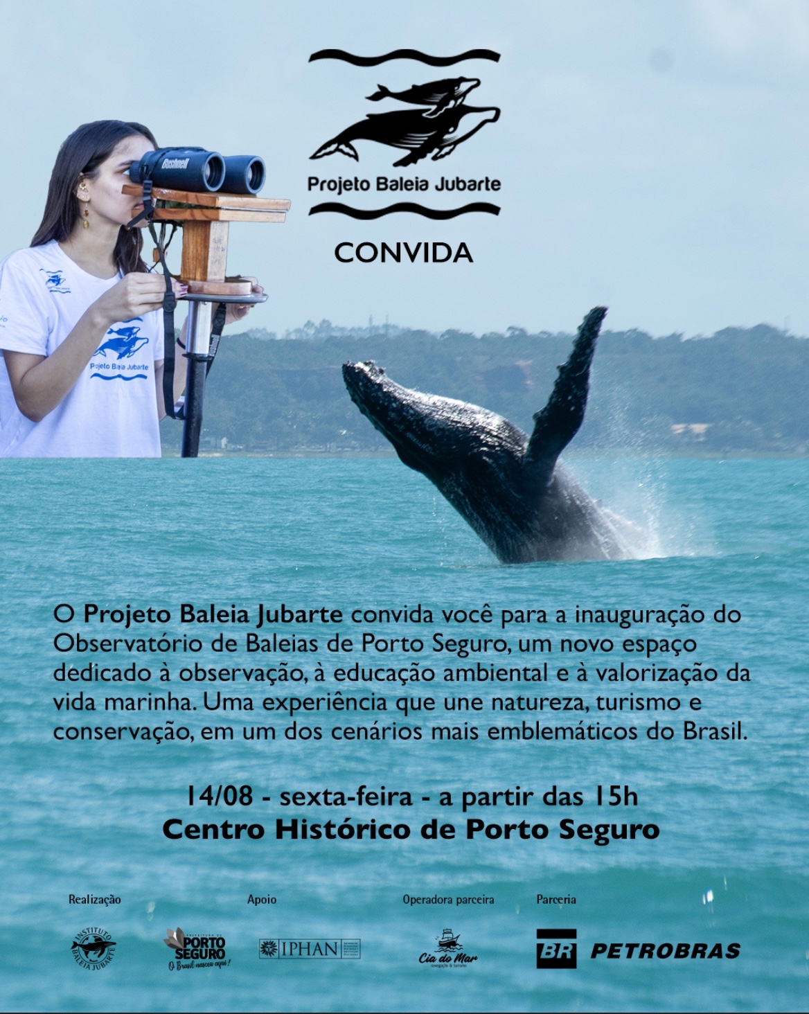 Observatório de Baleias-Jubarte unirá turismo, ciência e patrimônio na Cidade Histórica