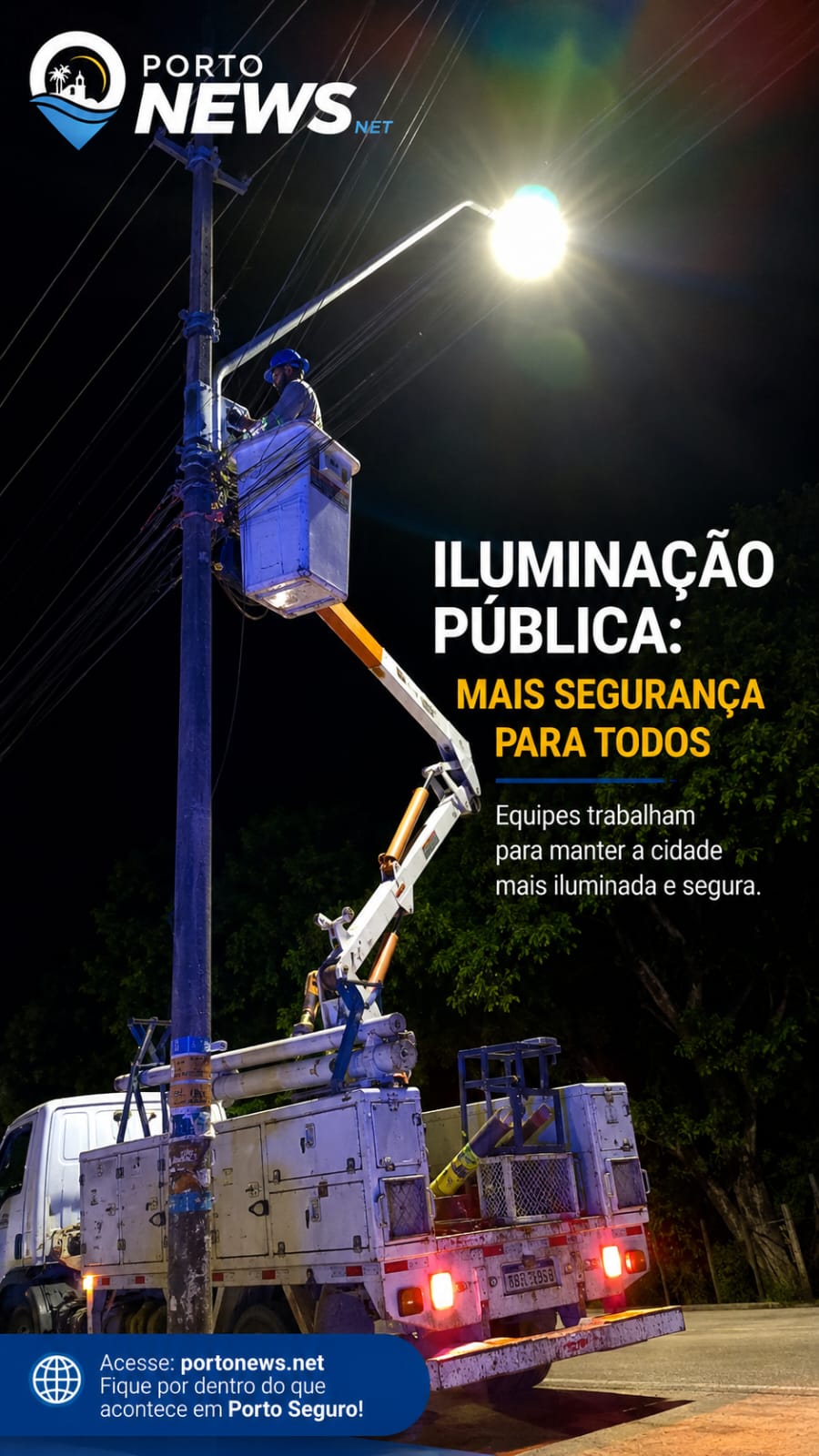 Orla Norte recebe manutenção da iluminação pública em diversos trechos